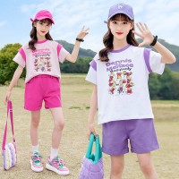 女童夏季套装2024新款洋气中大儿童休闲时尚两件套夏装短袖童装潮