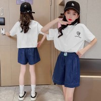 女童套装夏季2024新款洋气儿童休闲运动女大童Polo短袖两件套夏装
