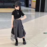 女童夏季连衣裙套装中大童时髦洋气短袖T恤两件套儿童裙子夏装潮