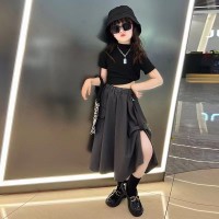 女童夏季连衣裙套装中大童时髦洋气短袖T恤两件套儿童裙子夏装潮