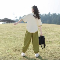 女童夏季套装2024新款夏装洋气时髦短袖夏款女大童休闲运动两件套