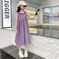 女童连衣裙夏装2024新款女童韩版吊带公主裙女孩背心吊带裙两件套