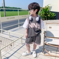 男童夏季套装2024新款儿童短袖两件装中小童男孩运动痞帅篮球服潮