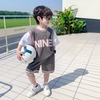 男童夏季套装2024新款儿童短袖两件装中小童男孩运动痞帅篮球服潮