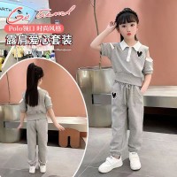 女童套装夏装2024新款儿童韩版女大童简约时尚衣服夏季网红两件套