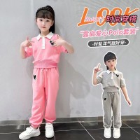 女童套装夏装2024新款儿童韩版女大童简约时尚衣服夏季网红两件套