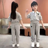女童套装夏装2024新款儿童韩版女大童简约时尚衣服夏季网红两件套