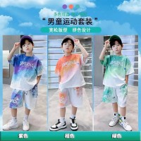 男童夏装套装2024新款儿童男孩夏季短袖运动服网红炸街男童速干衣