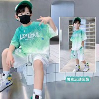 男童夏装套装2024新款儿童男孩夏季短袖运动服网红炸街男童速干衣