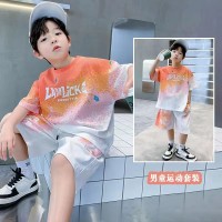 男童夏装套装2024新款儿童男孩夏季短袖运动服网红炸街男童速干衣