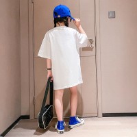 女童短袖t恤裙中长款2024夏季新款儿童女夏季童装大T裙子大码宽松