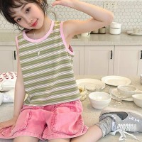 韩童装女童背心套装儿童短裤两件套2024夏装新款洋气时髦网红潮