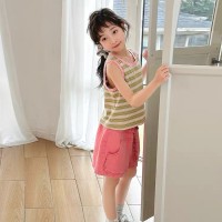 韩童装女童背心套装儿童短裤两件套2024夏装新款洋气时髦网红潮