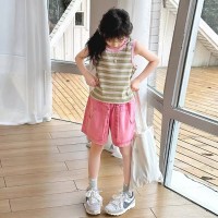 韩童装女童背心套装儿童短裤两件套2024夏装新款洋气时髦网红潮