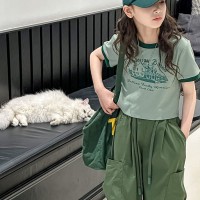 女童夏装套装2024新款大童小女孩夏天薄儿童夏季工装长裤子两件套