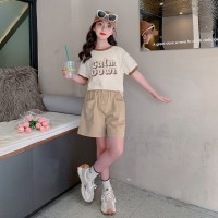 女童夏款套装2024洋气新款儿童夏季休闲薄款短袖短裤女孩网红夏装