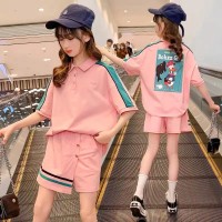 女童（含棉）套装2024新款中大童t恤POLO衫短裤裙网红时髦两件套
