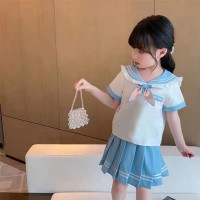 女童含棉学院风套裙夏季儿童J新款洋气女孩百褶裙两件套