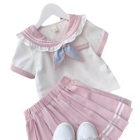 女童含棉学院风套裙夏季儿童J新款洋气女孩百褶裙两件套