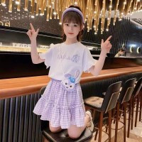 女童连衣裙夏装短袖套裙2024新款洋气网红星黛露儿童半身裙两件套