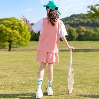网红女童夏季套装2024洋气新款中大童儿童夏装女孩时髦运动两件套