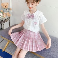 原版质量女童jk制服裙子夏季小学生连衣裙学院风套装女孩百褶裙