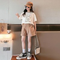 女童夏装套装洋气时髦短裤儿童装2024新款女孩夏季短袖运动两件套