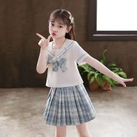 原版质量女童jk制服裙子夏季小学生连衣裙学院风套装女孩百褶裙