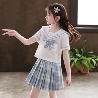原版质量女童jk制服裙子夏季小学生连衣裙学院风套装女孩百褶裙