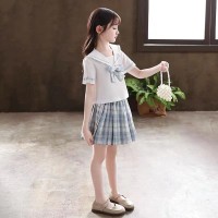 原版质量女童jk制服裙子夏季小学生连衣裙学院风套装女孩百褶裙
