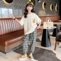 含棉）女童夏装短袖套装2024新款洋气中大童装女孩夏季运动两件套