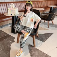 含棉）女童夏装短袖套装2024新款洋气中大童装女孩夏季运动两件套