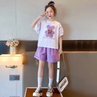 女童夏装套装2024新款洋气时髦儿童装夏季网红女孩短袖短裤两件套