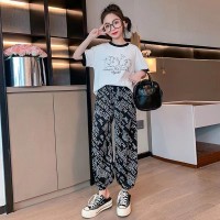 （含棉）女童夏装短袖套装2024款洋气中大童装女孩夏季运动两件套