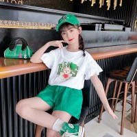 女童套装夏季2024新款童装女洋气网红炸街中大童儿童短裤两件套夏