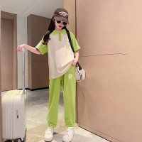 童（含棉）短袖休闲运动套装2024新款中大童洋气儿童Polo衫两件套