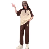 童（含棉）短袖休闲运动套装2024新款中大童洋气儿童Polo衫两件套