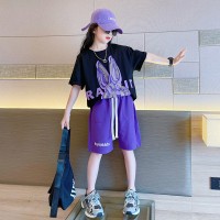 女童短裤套装夏季2024新款洋气时髦夏装大童夏款网红炸街洋气童装