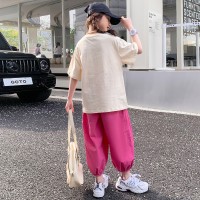 女童t桖夏装2024新款洋气时髦半袖上衣儿童套装夏季网红短袖衣服