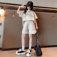 女童短裤套装夏季2024红炸街儿童夏装女孩酷大童夏款两件套