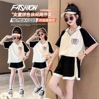 女童短裤套装夏款2024新款儿童韩版休闲短袖女大童运动夏装两件套