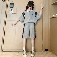 网红女童夏装套装2024新款洋气儿童宽松童装中大童夏季运动两件套