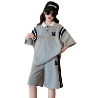 网红女童夏装套装2024新款洋气儿童宽松童装中大童夏季运动两件套