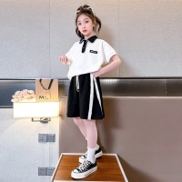 女童套装短裤运动套装蝙蝠衫童装夏季新款学院风两件套