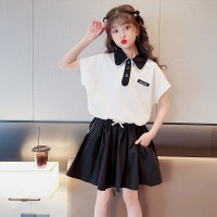 女童夏装新款洋气儿童装学院风百褶裙夏季