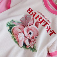 女童休闲运动套装夏装洋气时髦中大儿童小女孩卡通短袖衣服两件套