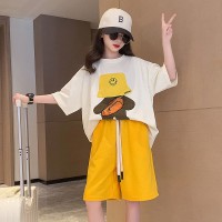 女童短袖套装夏装2024新款儿童洋气五分短裤夏天中大童运动两件套