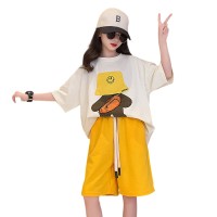 女童短袖套装夏装2024新款儿童洋气五分短裤夏天中大童运动两件套