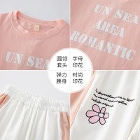 含棉原版质量套装2024新款时尚儿童装短袖运动小女孩夏季两件套潮