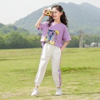 含棉女童网红套装夏装2024洋气新款中大童装夏季儿童运动女孩套装